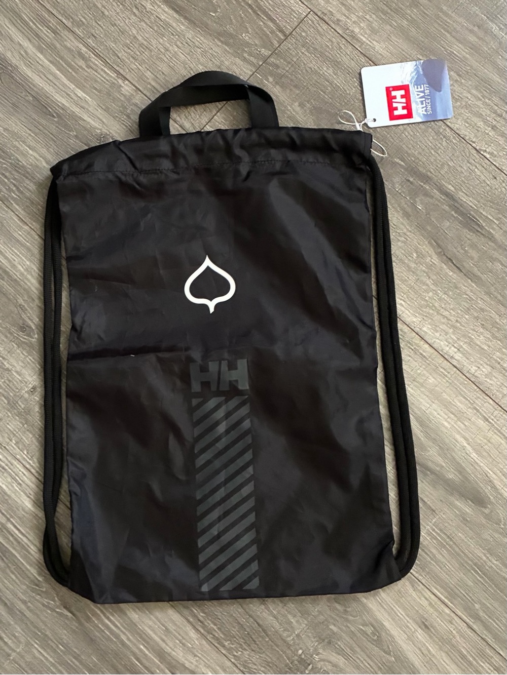 Helly Hansen Black Drawstring Backpack with Logo